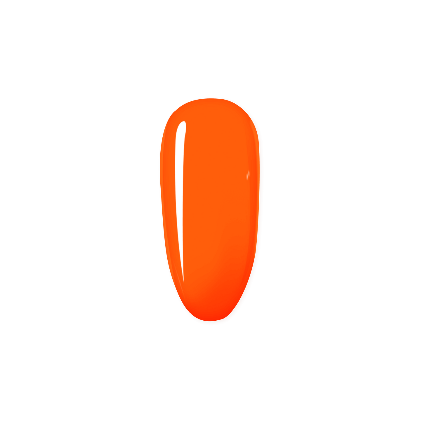 Orange nail polish swatch on a white background