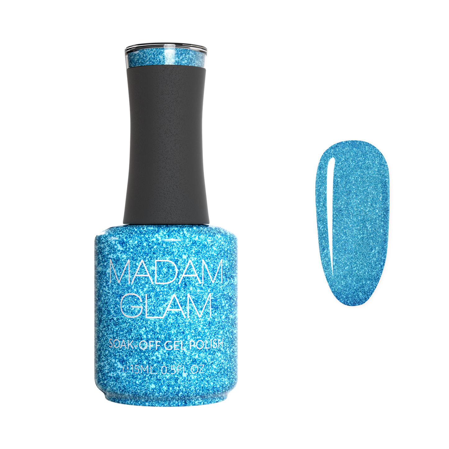 MADAM GLAM - Aqua Shine - TEAL GLITTER GEL NAIL POLISH