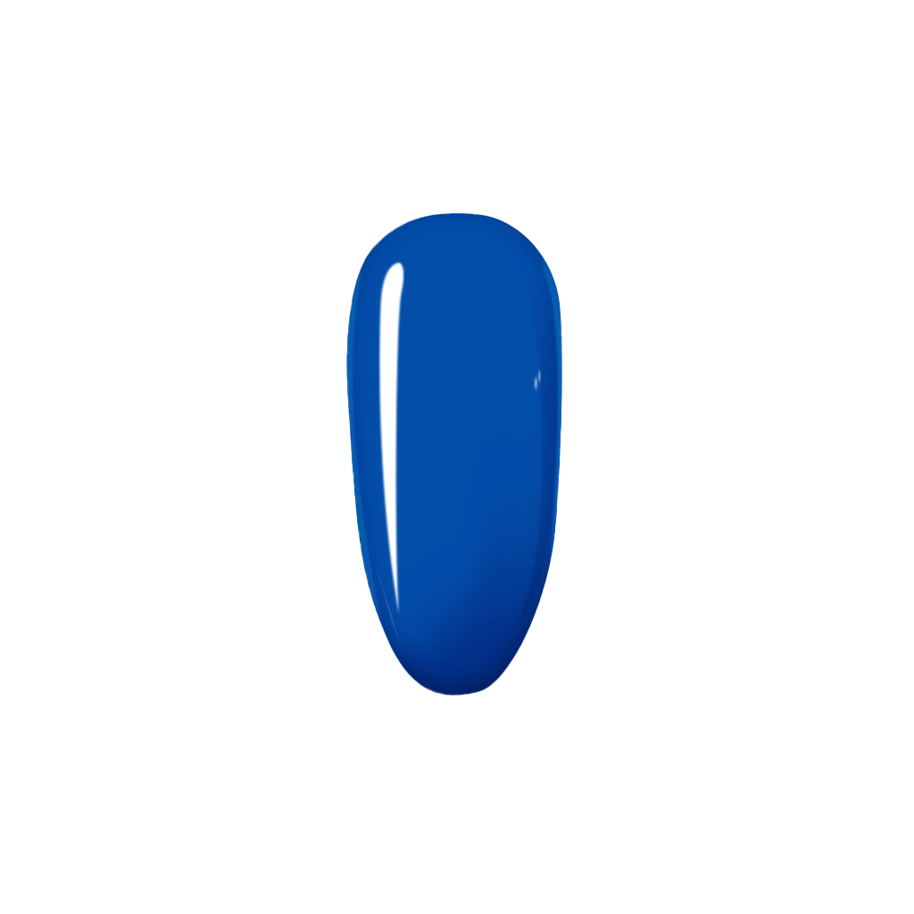 Blue nail polish on a white background