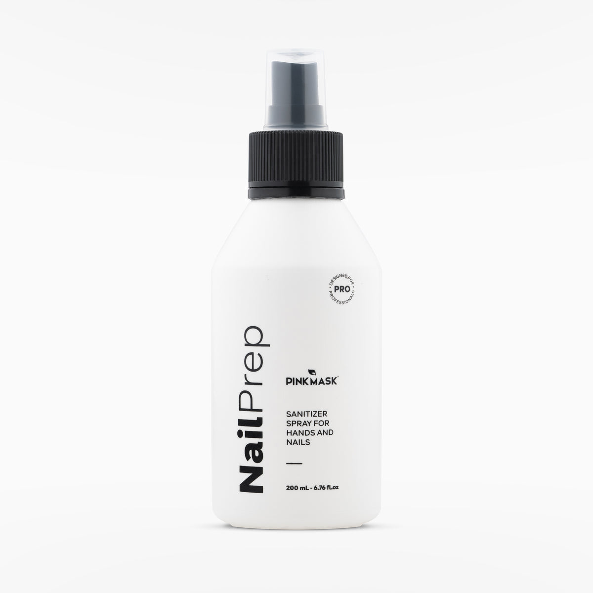 White spray bottle labeled 'Nail Prep' on a white background
