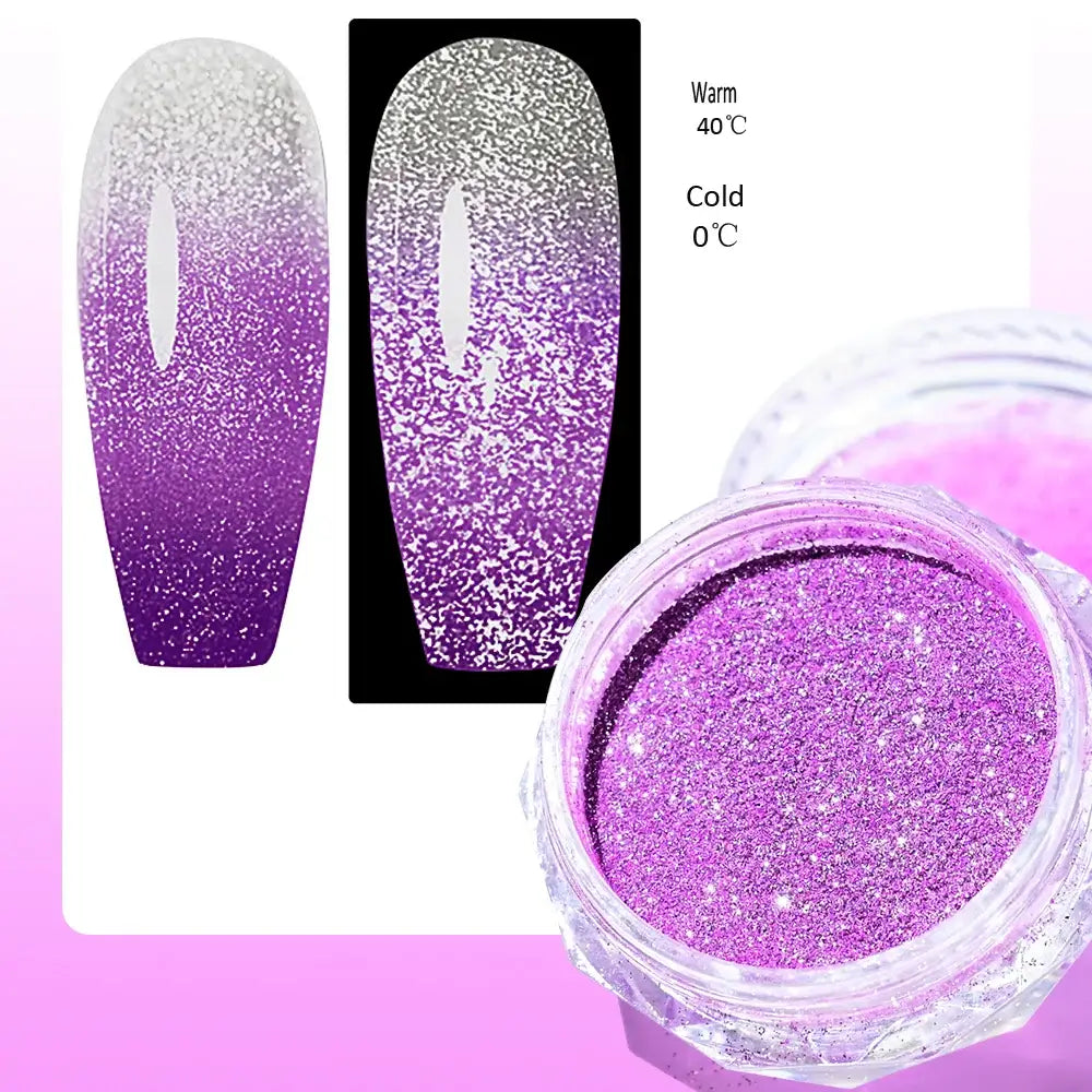 Thermal Temperature Changing Nail Powder – Reflective Chrome Glitter
