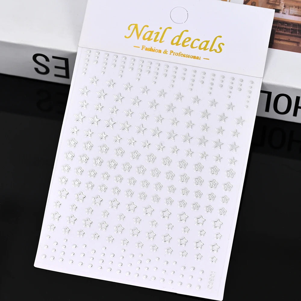 1pcs Star-Themed 3D Glitter Nail Stickers – Anime Rectangle DIY Nail Art Decals
