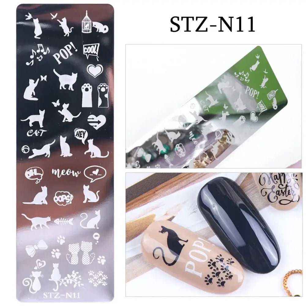 Assorted Nail Stamping Plates - Butterfly, Flower, Geometry