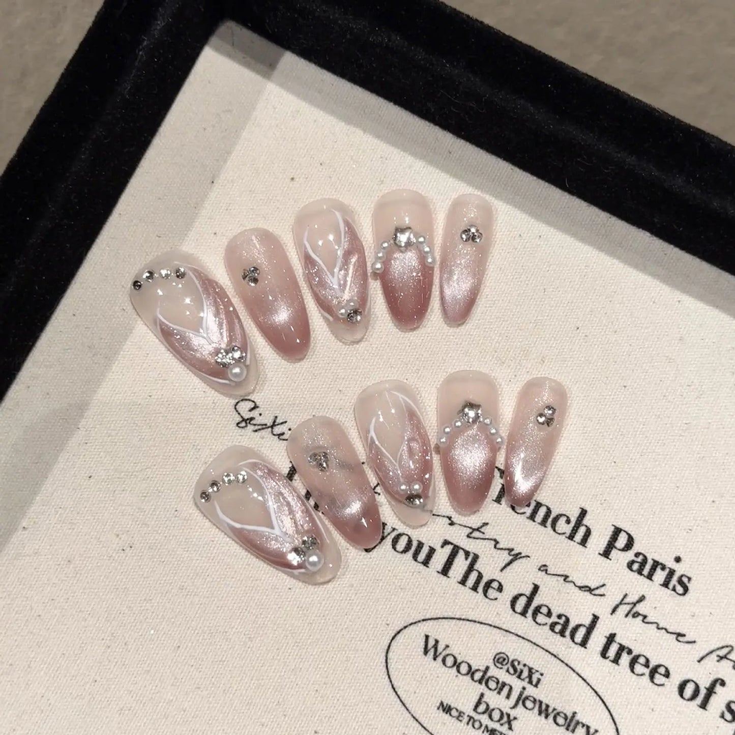 Aurora Mermaid Press On Nails – Handmade Set 10pcs