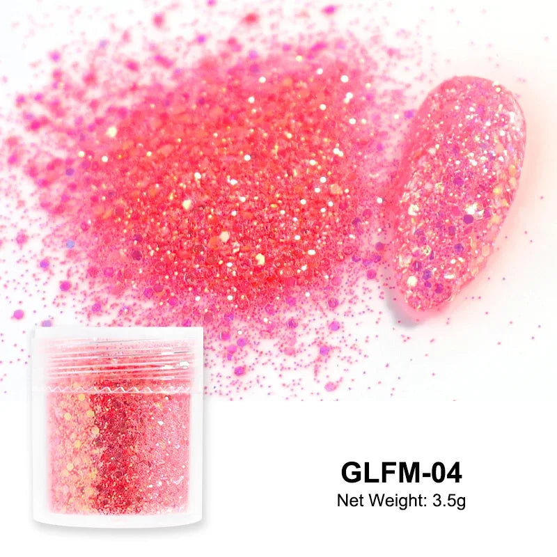 Neon Sugar Nail Glitter – Colorful Candy Coat Powder