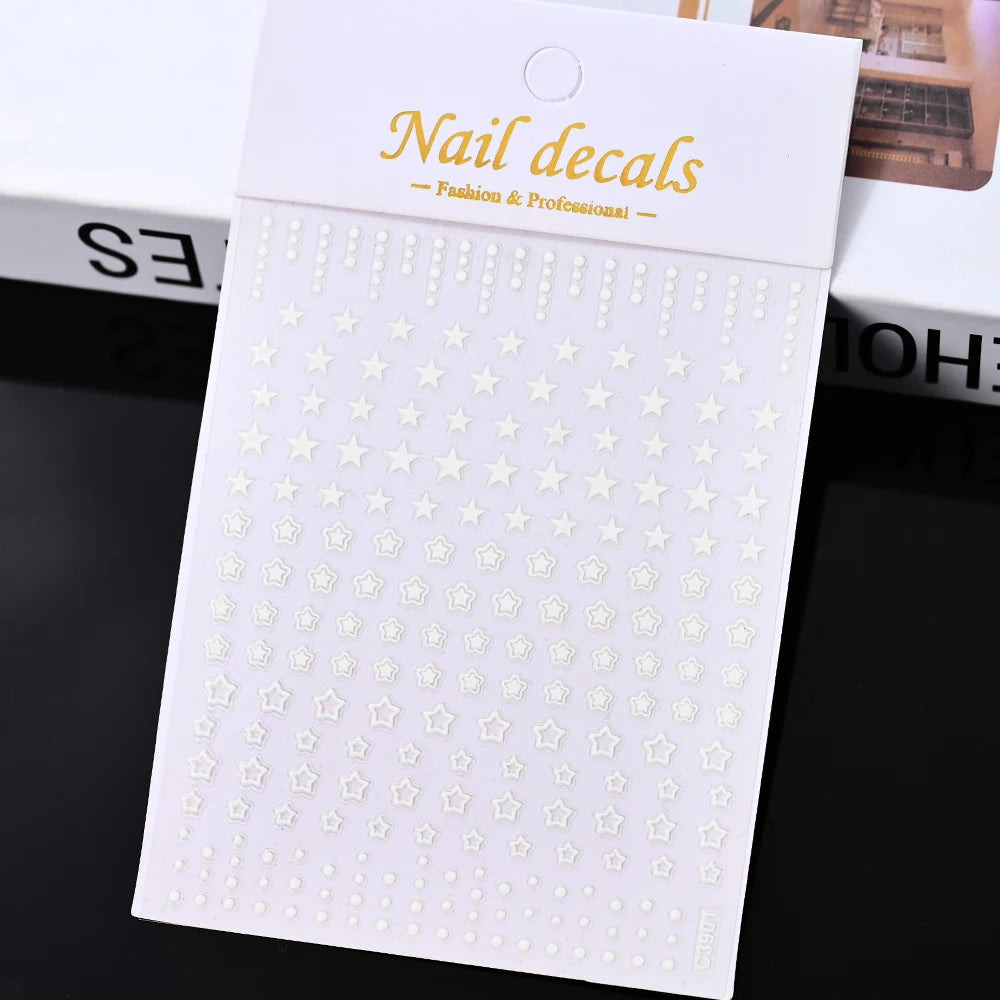 1pcs Star-Themed 3D Glitter Nail Stickers – Anime Rectangle DIY Nail Art Decals