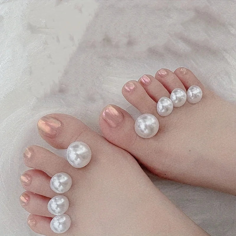Pearl & Diamond Shape Toe Separators - 8 Pcs