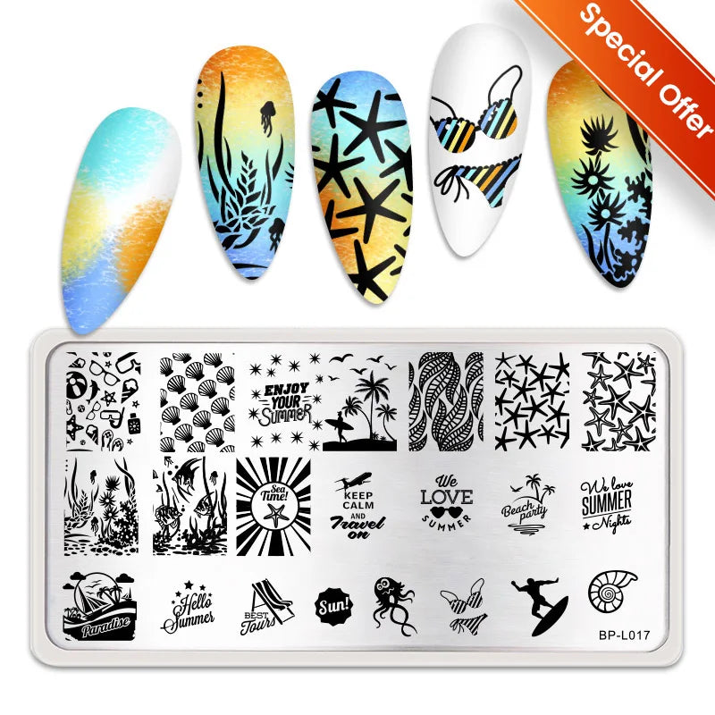 BORN PRETTY Nail Stamping Plates – Butterfly, Lace, Floral