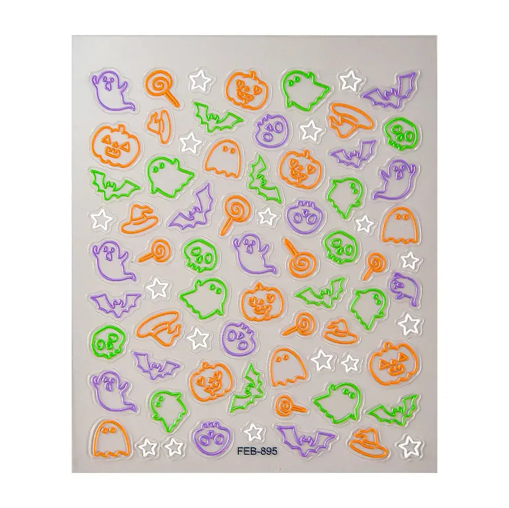 Halloween Skull Nail Art Stickers for Spooky Designs