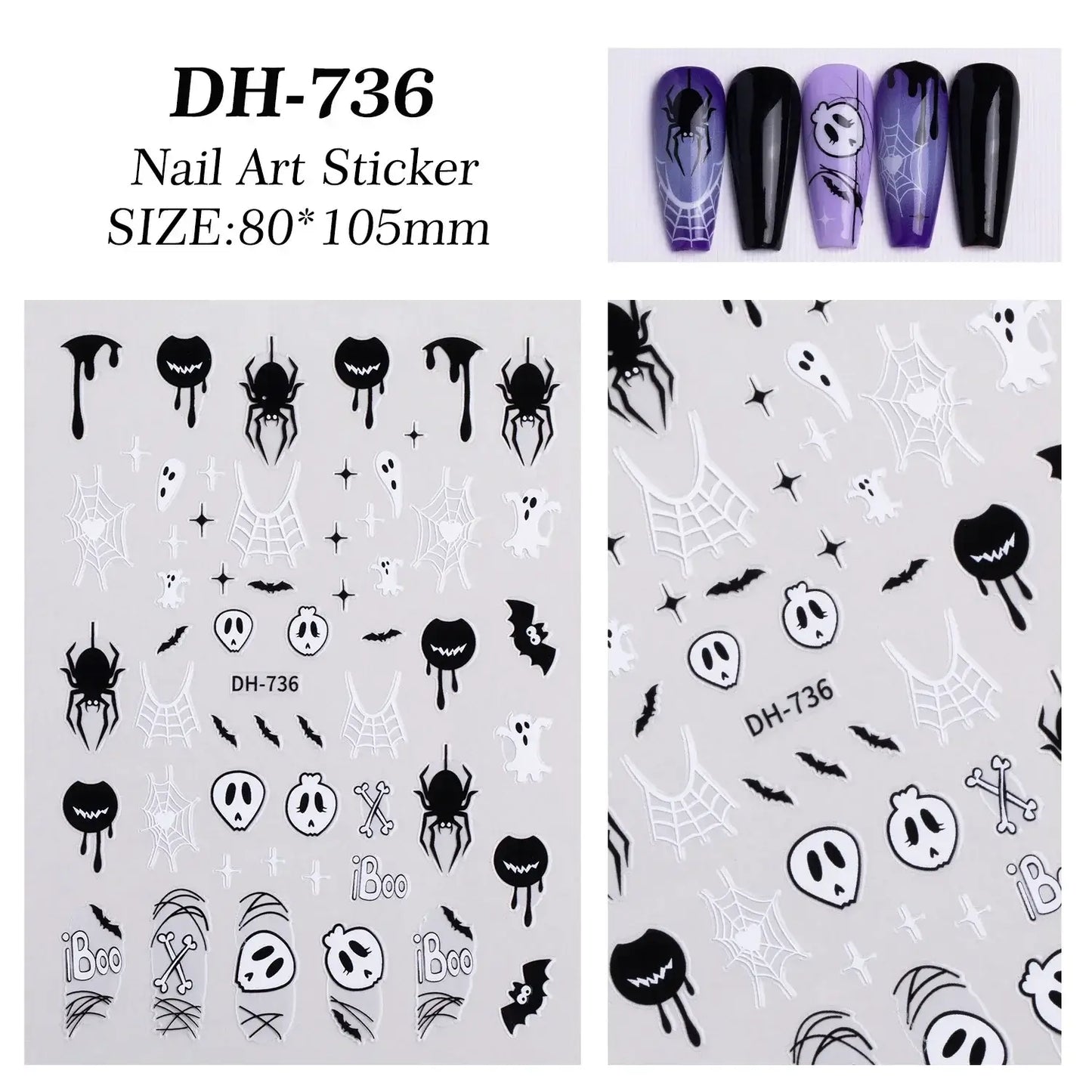 Halloween Spider Web Nail Art Stickers | Spooky Nails