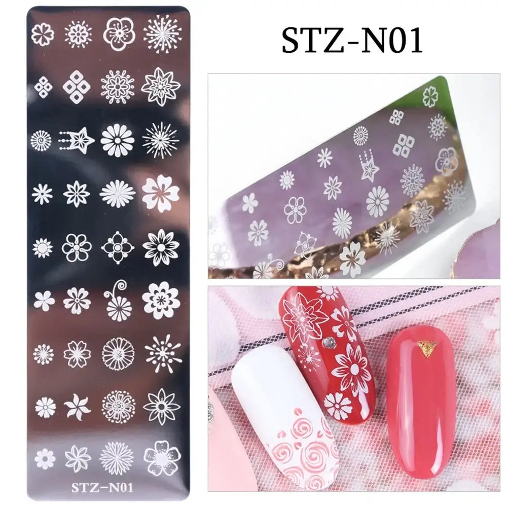 Assorted Nail Stamping Plates - Butterfly, Flower, Geometry