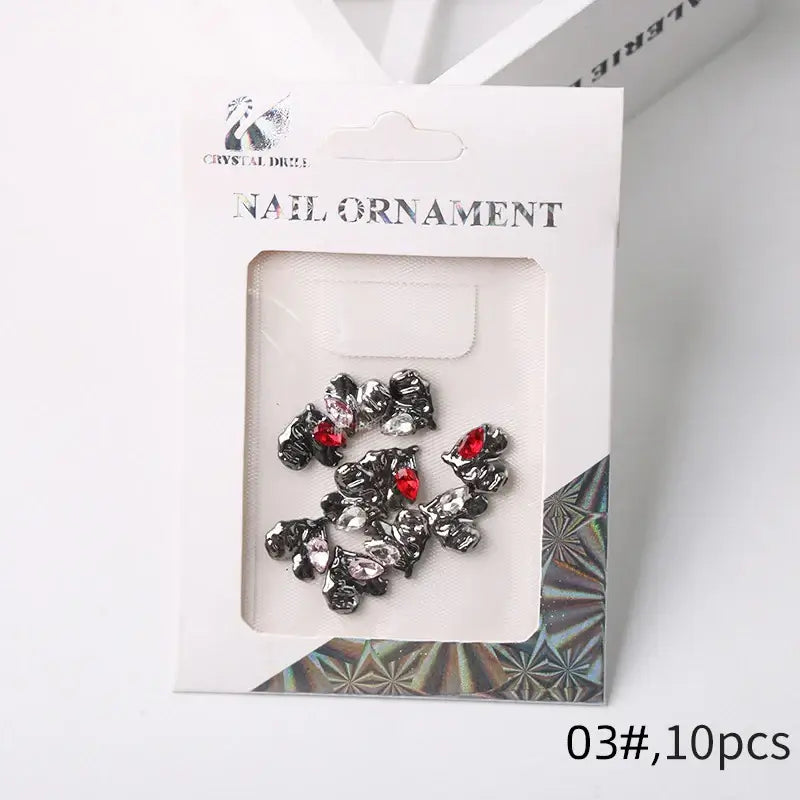 Halloween 3D Nail Charms – Cross Rhinestone Alloy Set