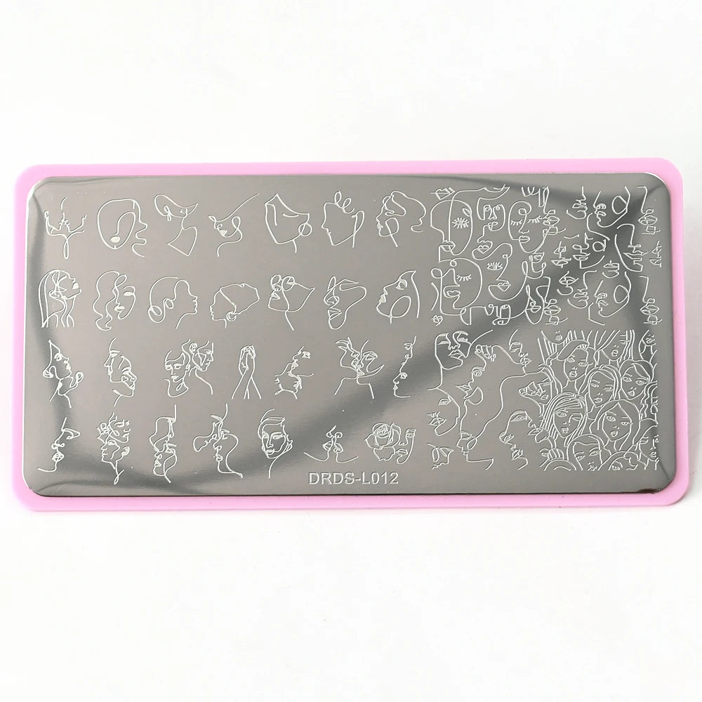 Butterfly, Cat & Stripe Nail Stamping Plate 12x6cm – Animal & Geometric Nail Art Template