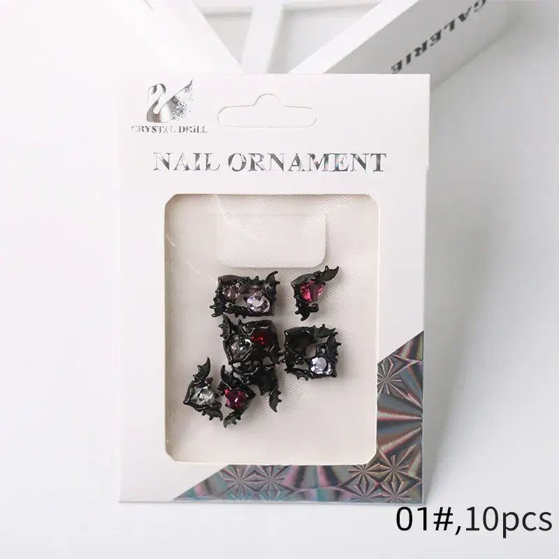 Halloween 3D Nail Charms – Cross Rhinestone Alloy Set