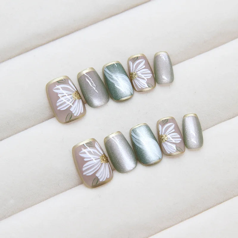 Handmade Press-On Nails – Premium Electroplated - 10 Pc. Set