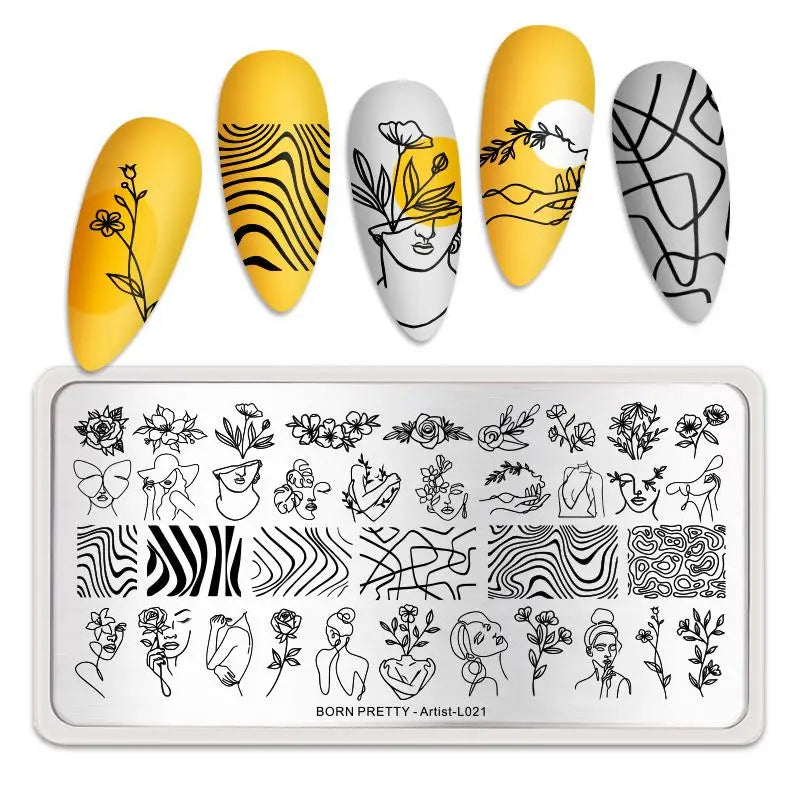 BORN PRETTY Nail Stamping Plates – Butterfly, Lace, Floral