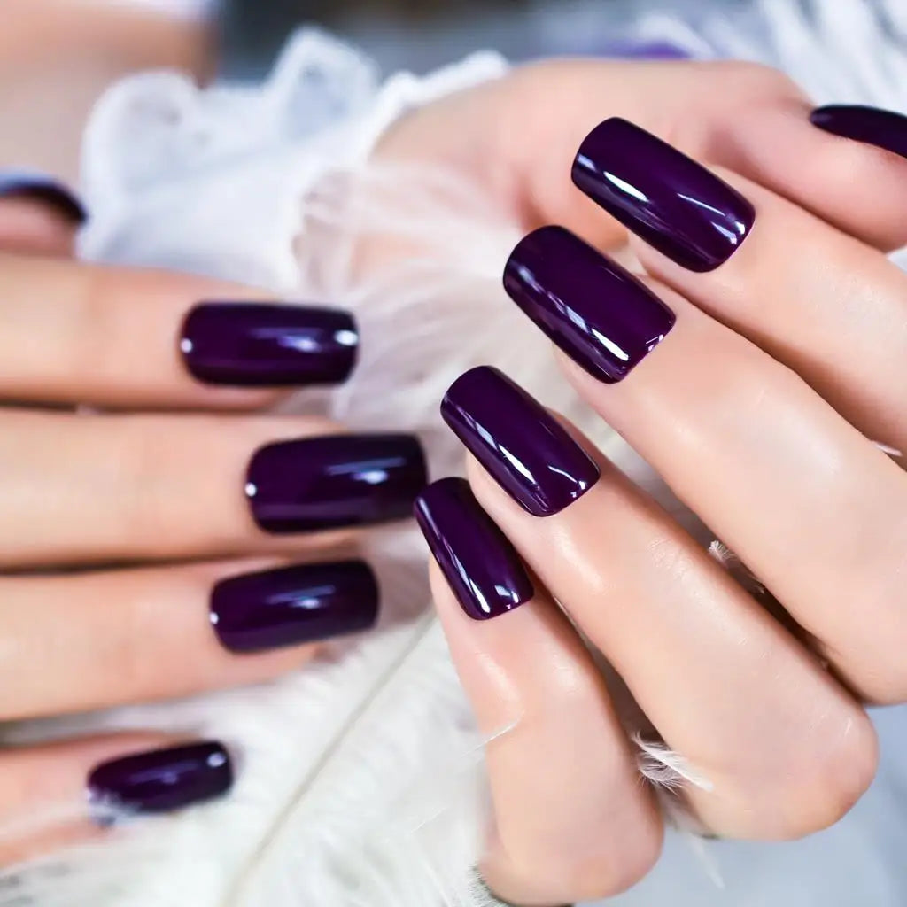 Solid Color Press On Nails | Medium Square Reusable