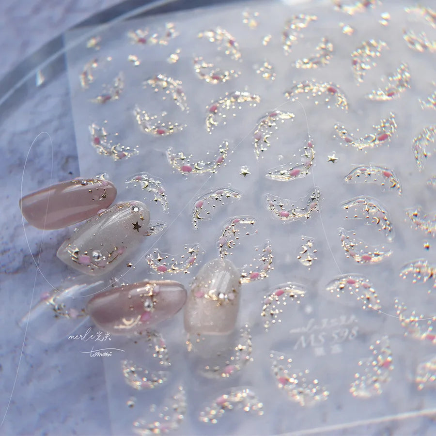 Elegant French Ice Crystal Jelly Nail Stickers