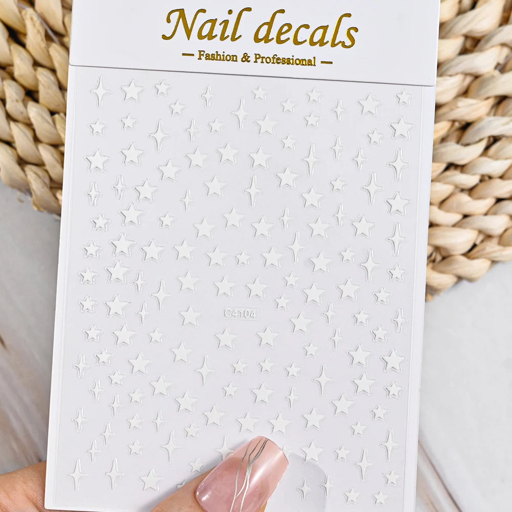1pcs Star-Themed 3D Glitter Nail Stickers – Anime Rectangle DIY Nail Art Decals