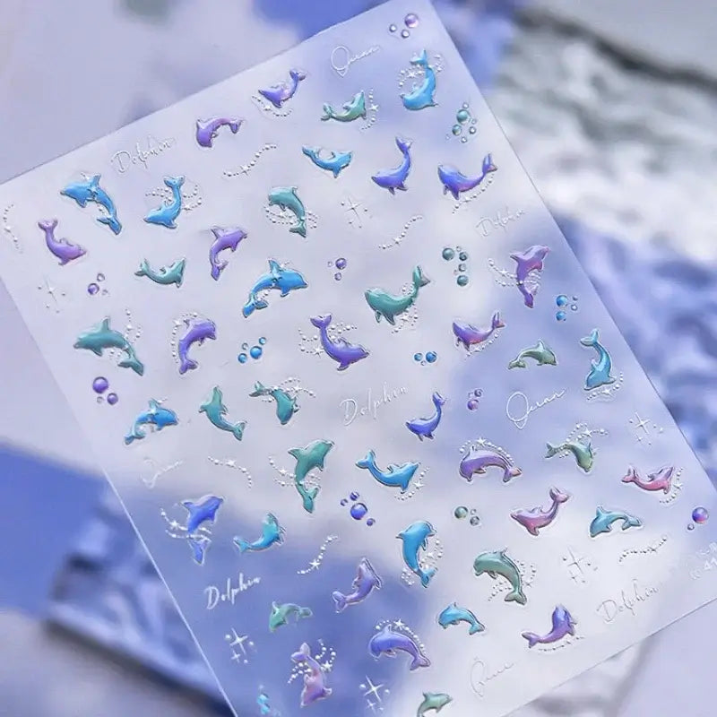 Cute Dolphin & Goldfish Jelly Nail Stickers