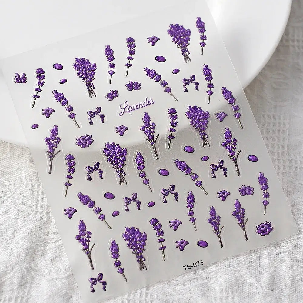 5D Flower Nail Art Stickers for DIY Manicure