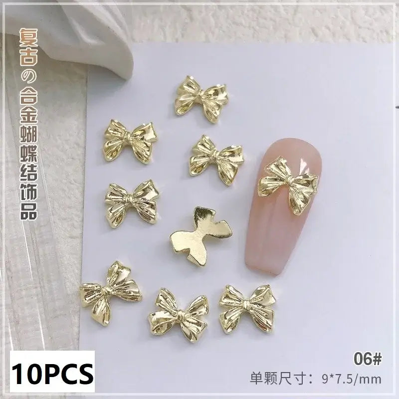 3D Luxury Ribbon Nail Charms – Elegant Bow Design
