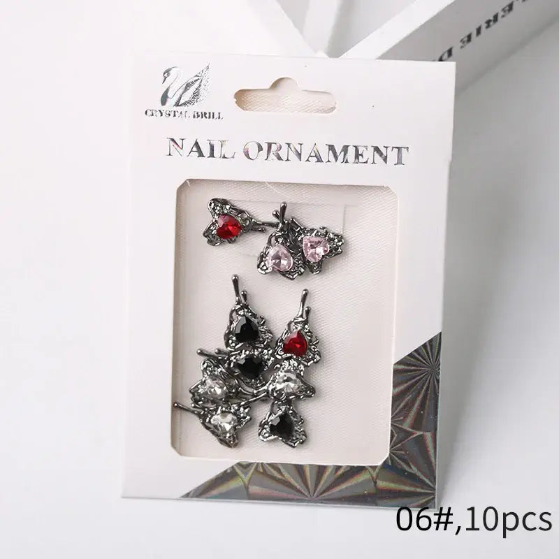 Halloween 3D Nail Charms – Cross Rhinestone Alloy Set