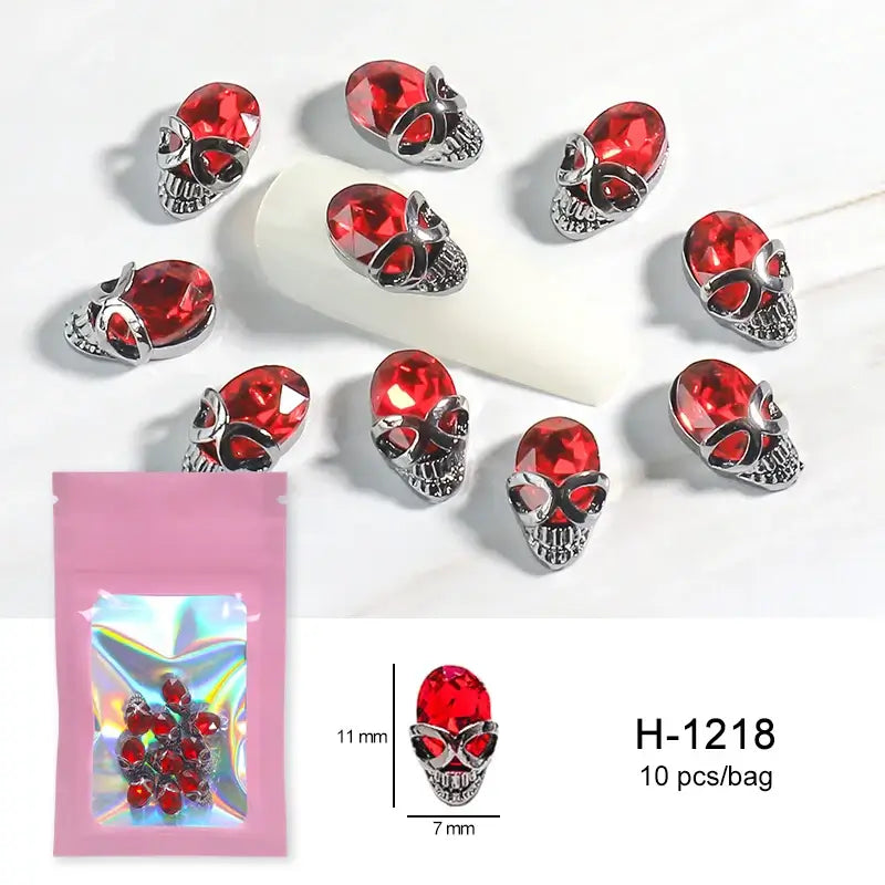 Halloween Nail Charms – 3D Ghost, Skull, Pumpkin in Gold/Silver
