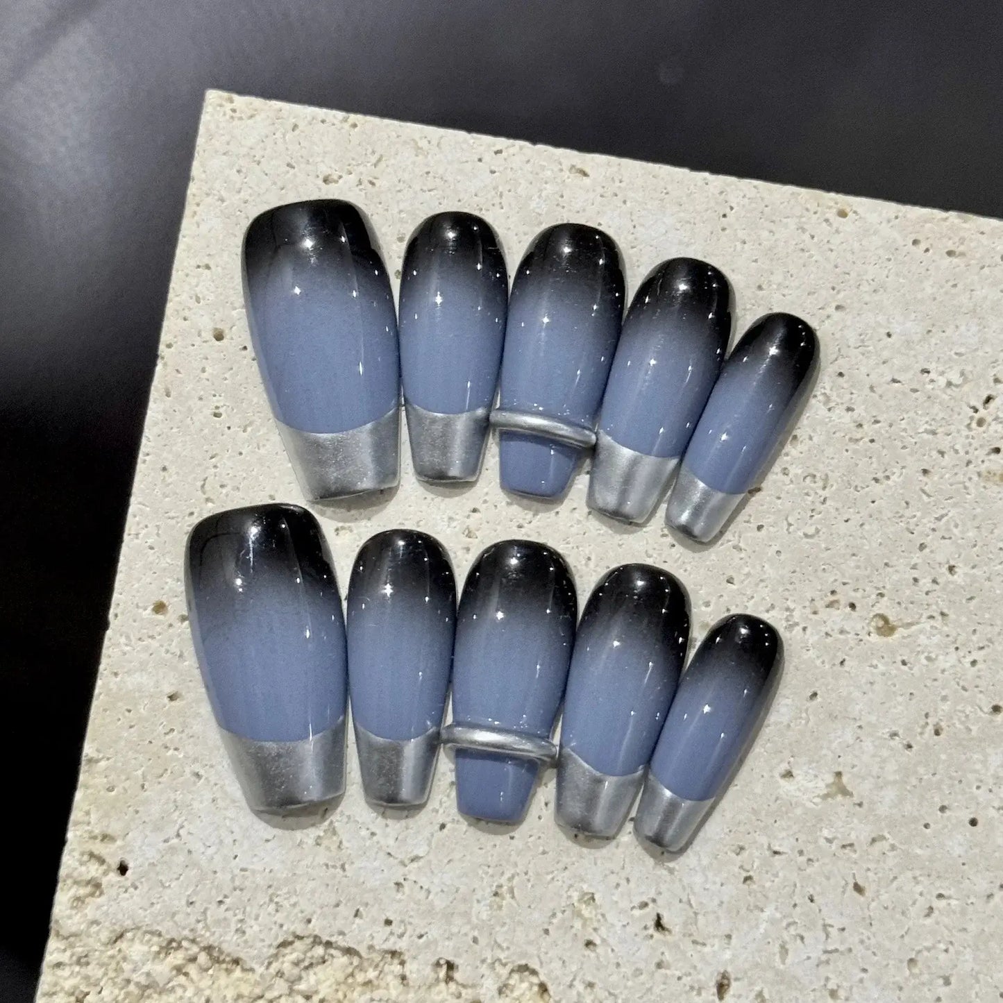 Champagne Cat Eye French Press-On Nails