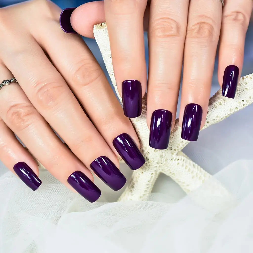 Solid Color Press On Nails | Medium Square Reusable
