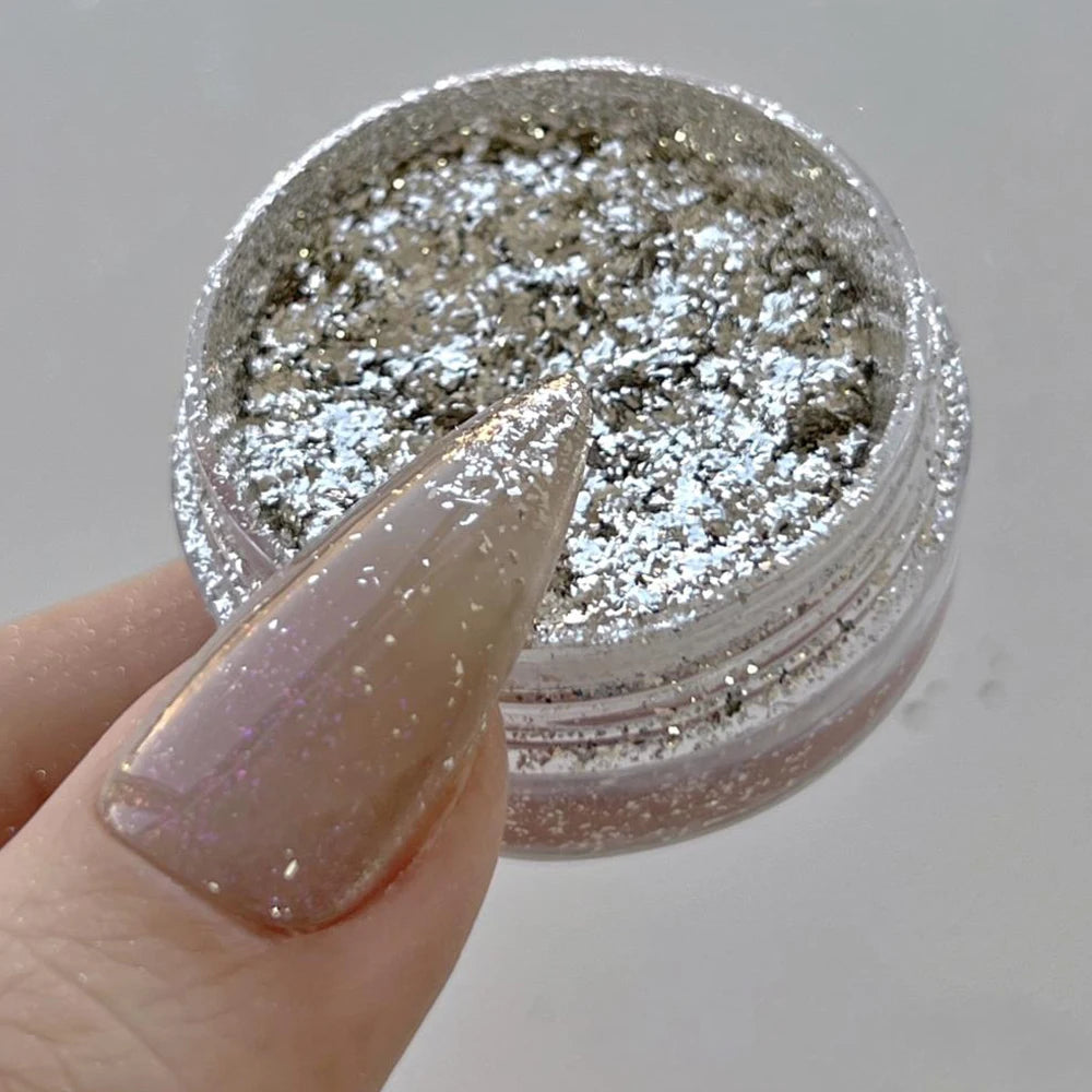 Silver Chrome Nail Powder – 1g Mirror Effect Pigment for Metallic Nails