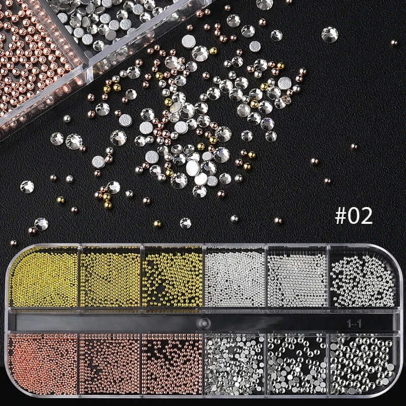 Caviar Beads Nail Jewels – Pearls & Rhinestones