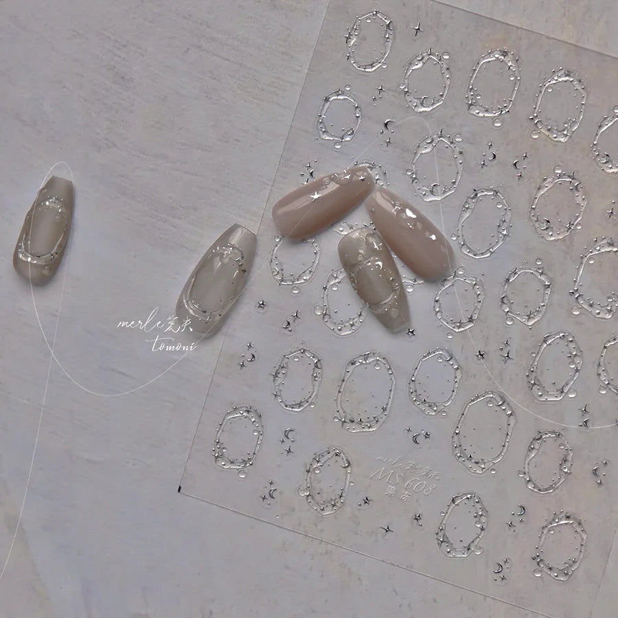 Elegant French Ice Crystal Jelly Nail Stickers
