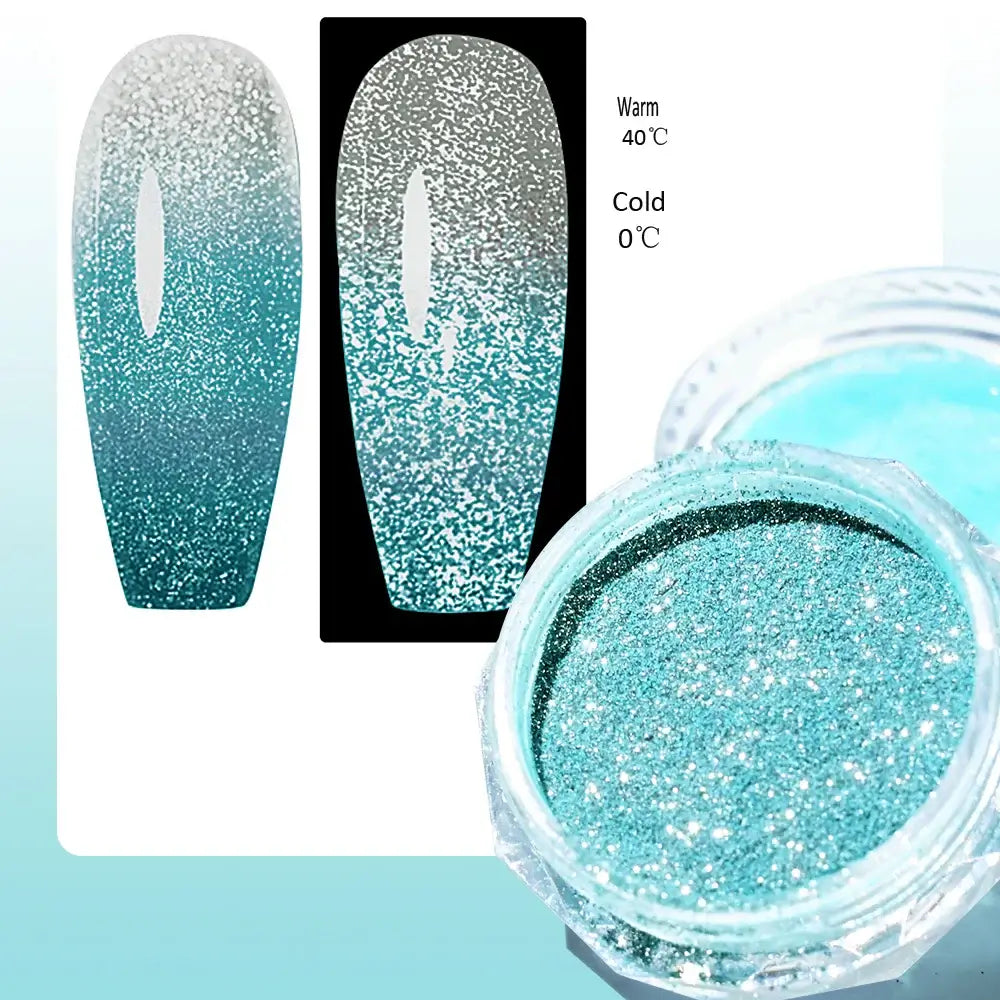 Thermal Temperature Changing Nail Powder – Reflective Chrome Glitter