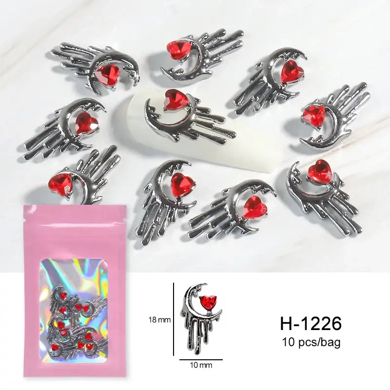 Halloween Nail Charms – 3D Ghost, Skull, Pumpkin in Gold/Silver