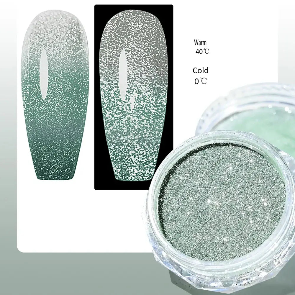 Thermal Temperature Changing Nail Powder – Reflective Chrome Glitter