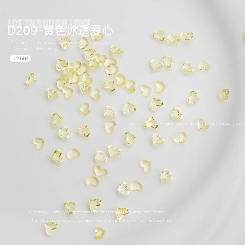 3D Transparent Heart Nail Charms – Love Design