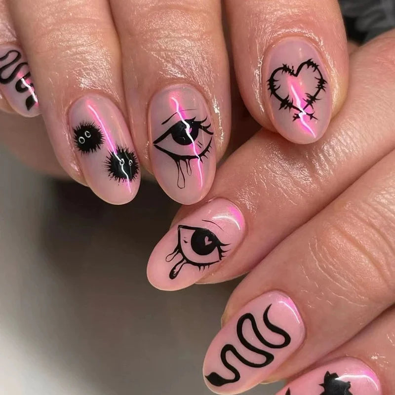 Halloween Horror Comic Press On Nails – 24pcs