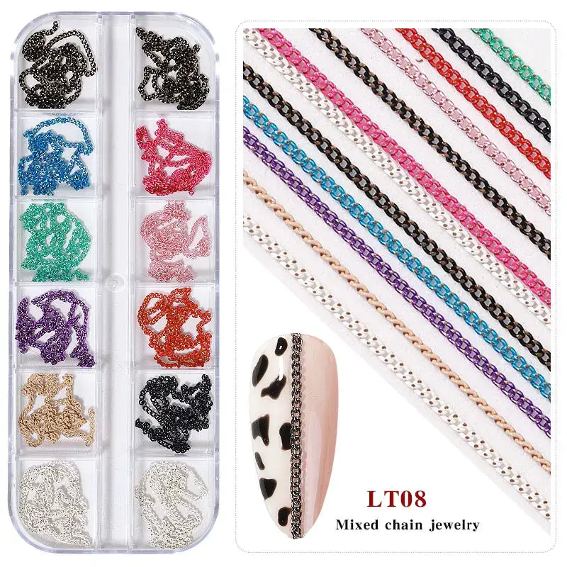 Mixed Style Nail Chain Jewelry – 3D Nail Art Chains