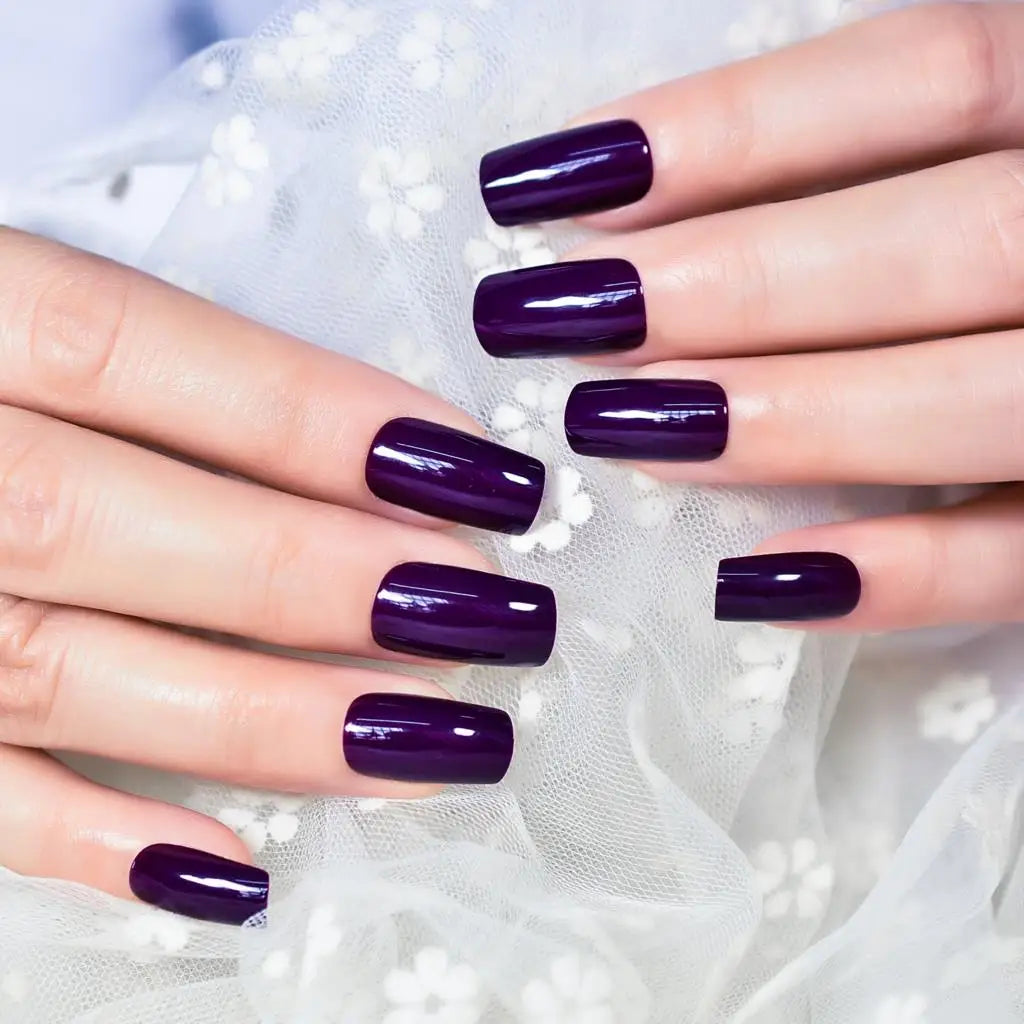 Solid Color Press On Nails | Medium Square Reusable