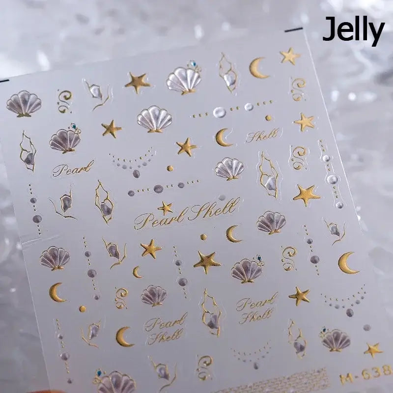 Cute Dolphin & Goldfish Jelly Nail Stickers