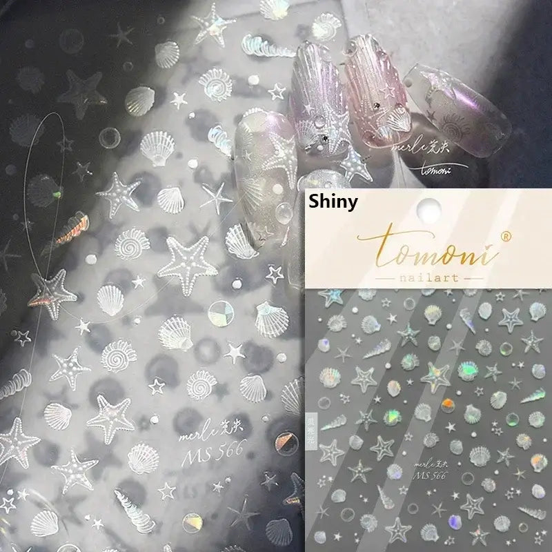 Cute Dolphin & Goldfish Jelly Nail Stickers