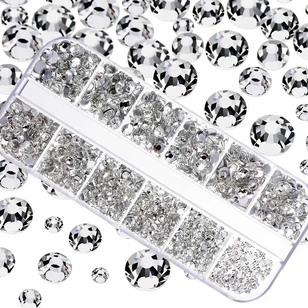 Crystal Nail Rhinestones 12 Grid - Mixed Shapes & Sizes