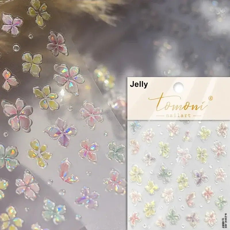 5D Flower Nail Art Stickers for DIY Manicure