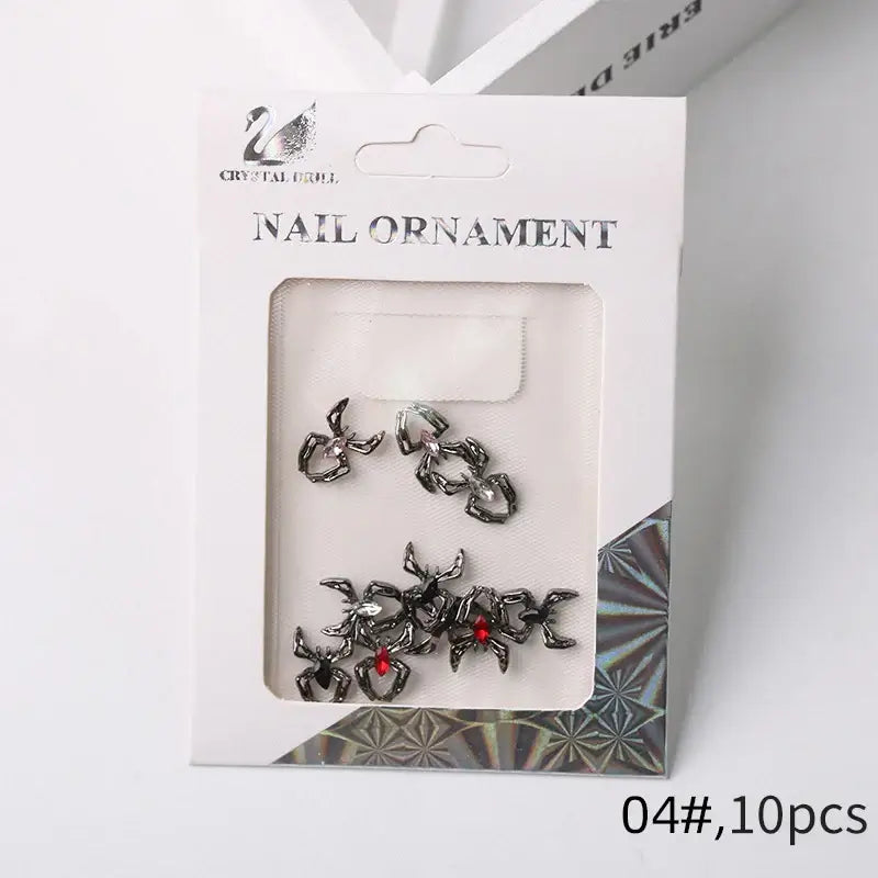 Halloween 3D Nail Charms – Cross Rhinestone Alloy Set
