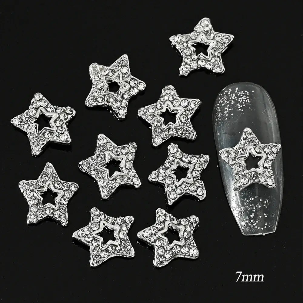 10Pcs Alloy Enamel Bee Design 3D Nail Charms