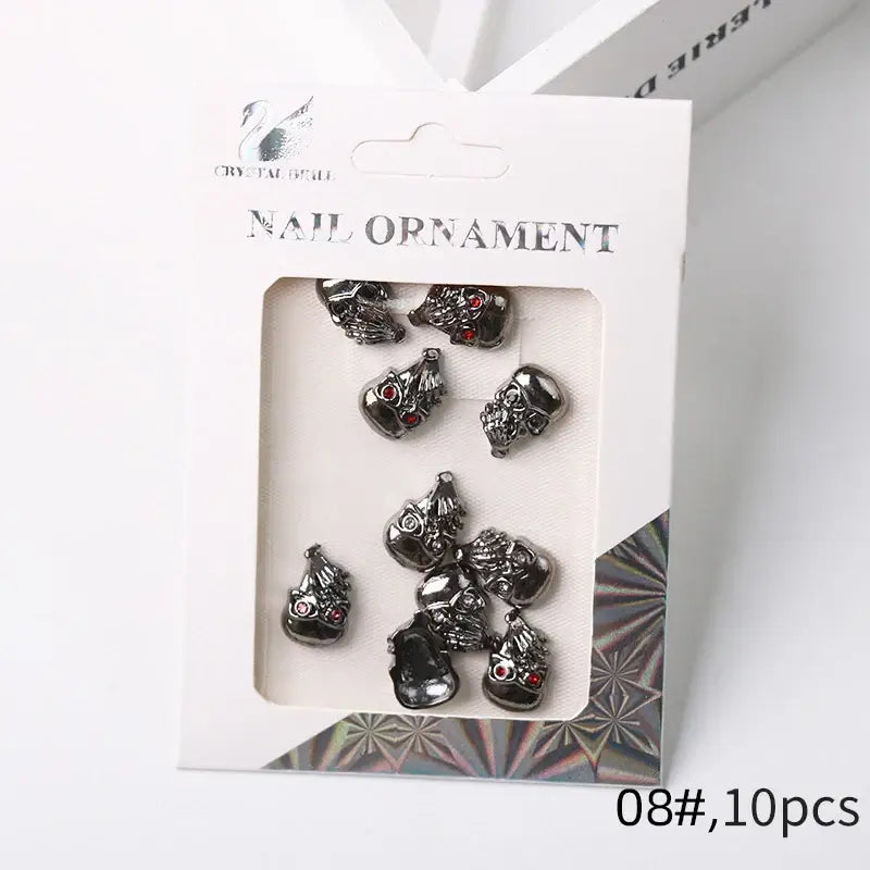 Halloween 3D Nail Charms – Cross Rhinestone Alloy Set