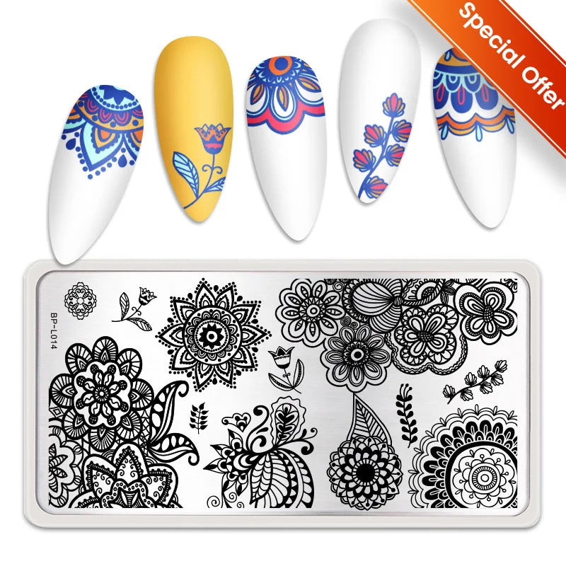 BORN PRETTY Nail Stamping Plates – Butterfly, Lace, Floral