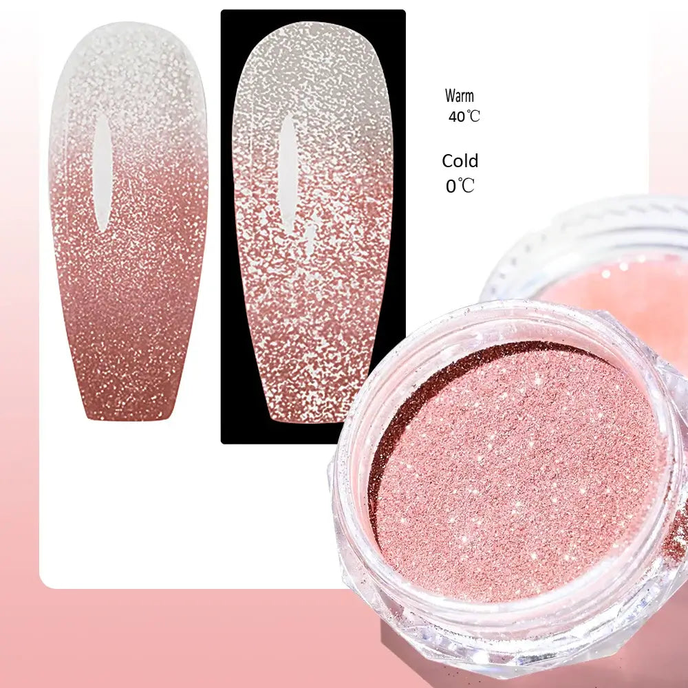 Thermal Temperature Changing Nail Powder – Reflective Chrome Glitter