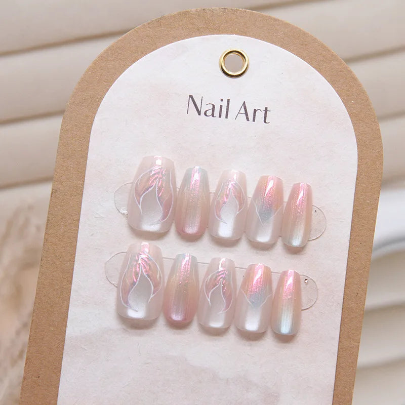 Handmade Press-On Nails – Premium Electroplated - 10 Pc. Set